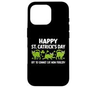 St Patricks Cat Mom Off to Commit Irish Foolery St Catrick Coque pour iPhone 16 Pro
