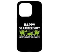 St Patricks Cat Off to Commit Tomfoolery Irish Saint Catrick Coque pour iPhone 15 Pro