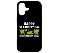 St Patricks Cat Off to Commit Tomfoolery Irish Saint Catrick Coque pour iPhone 17