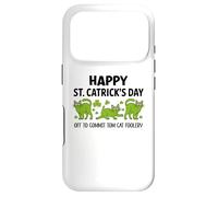St Patricks Cat Off to Commit Tomfoolery Irish Saint Catrick Coque pour iPhone 17 Pro
