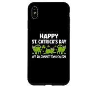 St Patricks Cat Off to Commit Tomfoolery Irish Saint Catrick Coque pour iPhone XS Max