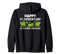 St Patricks Cat Off to Commit Tomfoolery Irish Saint Catrick Sweat à Capuche