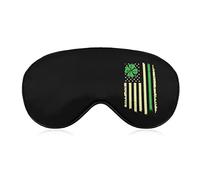 St. Patrick's Day Big Irish American Flag Sleep Eye Mask Soft Eye Covers Blocking Lights Bandeau avec sangle réglable pour la sieste de voyage