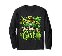 St Patricks Day Birthday Girl Born on Saint Paddys Women Manche Longue