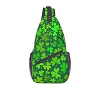 St. Patrick's Day Clover Sling Bag, Chest Bag Daypack, Crossbody Sling Backpack for Travel Sports Running Randonnée