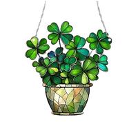 St Patrick's Day - Décoration attrape-soleil - Trèfle à quatre feuilles - Pendentif de fenêtre - Pour maison, jardin, carnaval, Pâques, porte-bonheur - Idée cadeau pour femme, mère, fête de famille
