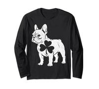 St. Patrick's Day French Bulldog Funny Frenchie Shamrock Manche Longue
