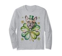 St. Patrick's Day French Bulldog Funny Frenchie Shamrock Manche Longue