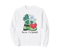 St. Patricks Day GNOME and Shamrock Decor for Women Kiss Me Sweatshirt
