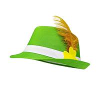 St Patricks Day Hat - Leprechaun Holiday Costume Headwear, Exquisite Green Fedora | Irish Shamrock Party Accessory For Men Women Stage Photo Booth School Travel Festival Cosplay