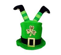 St Patricks Day Hats For Adults- 11.81x11.81x13.78 Inches Green Leprechaun High Top Hat, 3D Irish Leg Design, St Patricks Day Hat, Costume Party Headwear Accessory | Irish Cosplay For