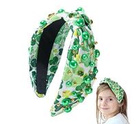 St. Patrick's Day Headband, Shamrock Accessory, Crystal Rhinestone Embellished Green Headwear, Irish Holiday Hair Decoration, Perfect for St. Patrick’s Celebrations