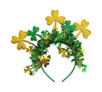 St. Patrick's Day Headbands - Green St.Patrick's Day Cloverleaf Headbands, Shamrock Hairband | Green HairBands, Irishday Carnival Hairbands With Bowler Hat For Thick Long Hair Or Short Hair