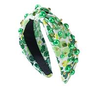 St Patrick's Day Headbands, Shamrock Head Wear, St Patrick's Day Irish Headband, Green Shamrock Hair Accessory, Irish Green Shamrock Knotted Hair Accessories For St Patrick's Day