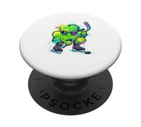 St Patricks Day Irish Hockey Clover Player PopSockets PopGrip Adhésif