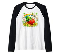 St Patricks Day Leprechaun Bowling Ball Rainbow Shamrock Manche Raglan