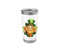St Patricks Day Leprechaun With Top Hat With Lucky Shamrock Gobelet isotherme en acier inoxydable double paroi