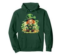 St Patricks Day Leprechaun with Top Hat with Lucky Shamrock Sweat à Capuche
