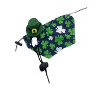 St. Patrick's Day Lizard Costume, Green Shamrock Cloak and Cap, Irish Festival Cosplay Outfit, Small Animal Suit for Lizard, Hamster, Leopard Gecko, 5.92x3.14inch