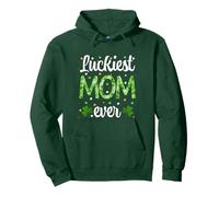 St Patrick's Day Luckiest Mom Ever Shamrock Clover Mama Sweat à Capuche