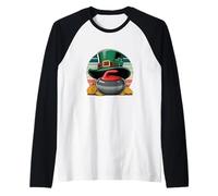 St. Patrick's Day Lucky Curling Stone Clover Gold Manche Raglan
