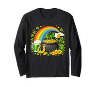 St Patricks Day Rainbow Pot of Gold Shamrock Irish Flag Manche Longue