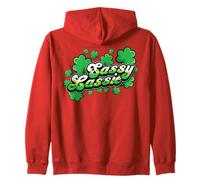 St Patricks Day Sassy Lassie Shamrock Funny Irish Girl Women Sweat à Capuche
