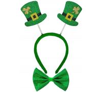 W WIDMANN MILANO Kit St Patrick, serre-tête scintillant et nœud papillon vert, durable pour adultes