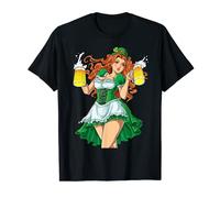 St Patricks Day Sexy Leprechaun Redhead Femme Bière Cadeau T-Shirt