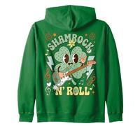 St Patrick's Day Shamrock Rock and Roll Music Sweat à Capuche