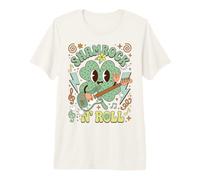St Patrick's Day Shamrock Rock and Roll Music T-Shirt Haut de Gamme