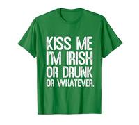 St Patricks Day Tenue Kiss me I'm Irish or drunk Drôle T-Shirt