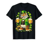 St Patricks Day Tiger Leprechaun Hat Beer Shamrock Drinking T-Shirt