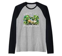 St. Patricks GNOME for Women Men Hanging with My Gnomies Manche Raglan