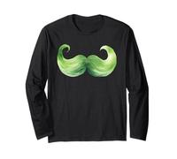 St Patricks Moustache Drôle Leprechaun Saint Patrick Day Manche Longue