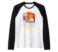St Pete Clearwater Chemise rétro Coucher de soleil Gulf Coast Floride Manche Raglan