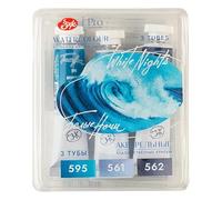 St.Petersburg White Nights Lot de 3 tubes de peinture aquarelle à granulation (profond)