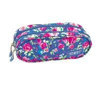 St. Reet Fleurs Deux Trousse Porte-Stylo Double 2 Fermeture Éclair École