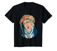 St Rita of Cascia Prayer Catholique Saint Patron T-Shirt, Enfant, Noir, 12 Ans