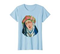 St Rita of Cascia Prayer Catholique Saint Patron T-Shirt, Femme, Bleu Céleste, 3XL