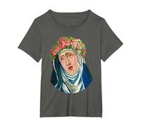 St Rita of Cascia Prayer Catholique Saint Patron T-Shirt, Femme Grandes Tailles, Asphalte, 4X