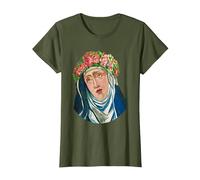 St Rita of Cascia Prayer Catholique Saint Patron T-Shirt, Femme, Olive, L