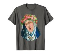 St Rita of Cascia Prayer Catholique Saint Patron T-Shirt, Homme, Asphalte, XL