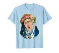 St Rita of Cascia Prayer Catholique Saint Patron T-Shirt, Homme, Bleu Céleste, M