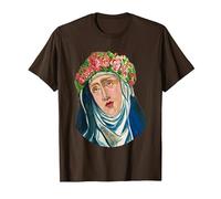 St Rita of Cascia Prayer Catholique Saint Patron T-Shirt, Homme, Marron, L