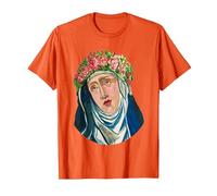 St Rita of Cascia Prayer Catholique Saint Patron T-Shirt, Homme, Orange, M