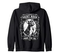St Roch Patron Saint des Chiens Bouledogue Français Prière Catholique Sweat à Capuche