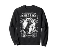 St Roch Patron Saint des Chiens Bouledogue Français Prière Catholique Sweatshirt