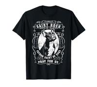 St Roch Patron Saint des Chiens Bouledogue Français Prière Catholique T-Shirt