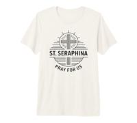 St Seraphina Pray for Us Catholic Patron Sainte Croix T-Shirt Haut de Gamme